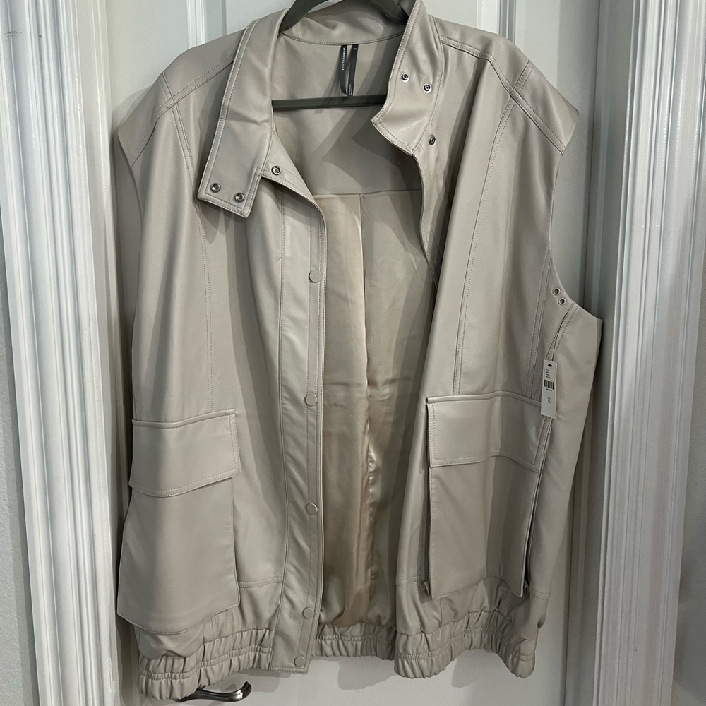 Anthropologie oversized faux leather vest